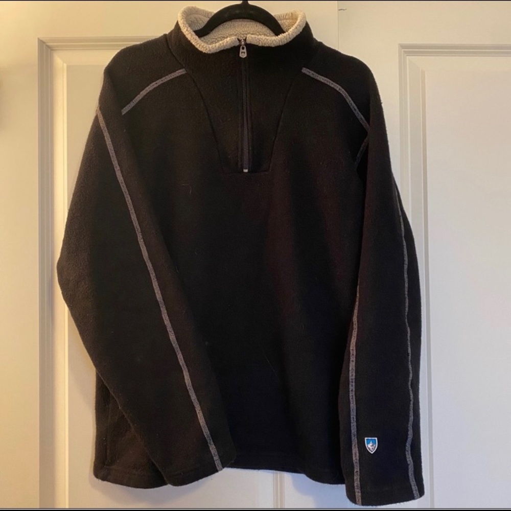 Men’s Kuhl Quarter Zip Black Fleece Jacket Large